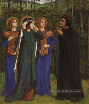  Beatrice Tableaux - La Rencontre de Dante et Béatrice au Paradis préraphaélite La Confrérie Dante Gabriel Rossetti